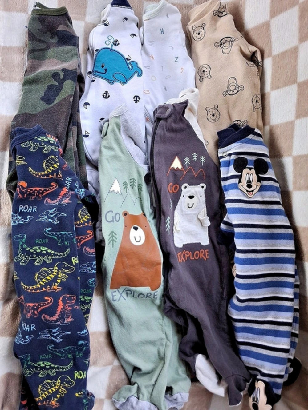 0-3m Baby BOY Footie Lot-8